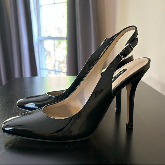None West, Black Patent leather sling back pumps size 8. Brand new. Never worn. - Picture 2 of 7